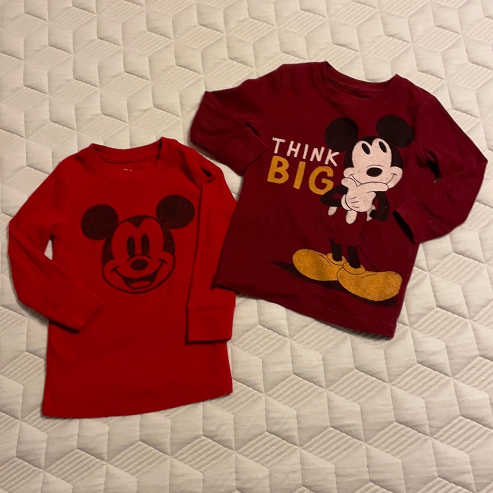 🎉HP🎉 2 long sleeve Disney shirts. Mickey Mouse. 2T